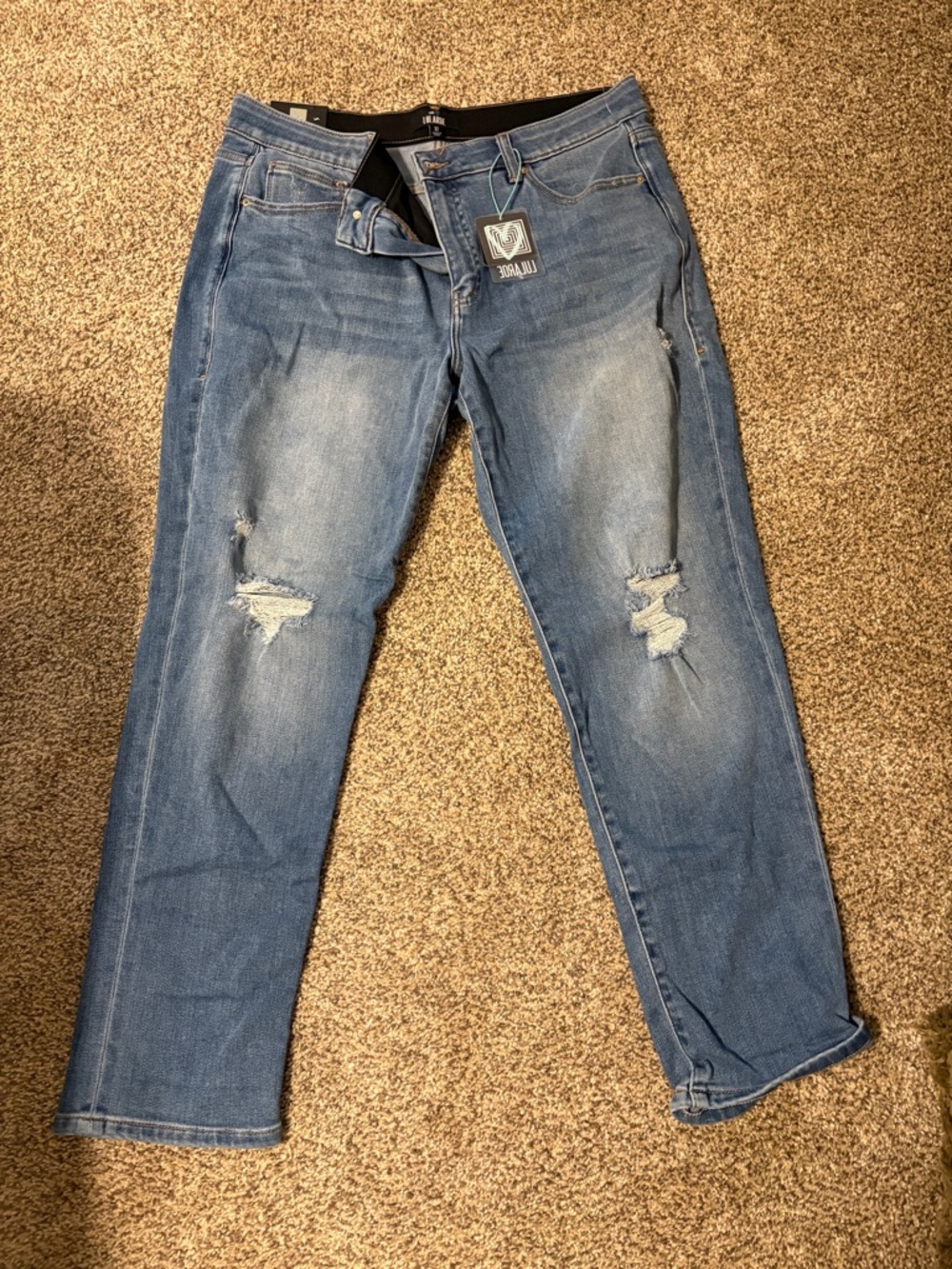 LuLaRoe Women’s Distressed Blue Boyfriend Jeans